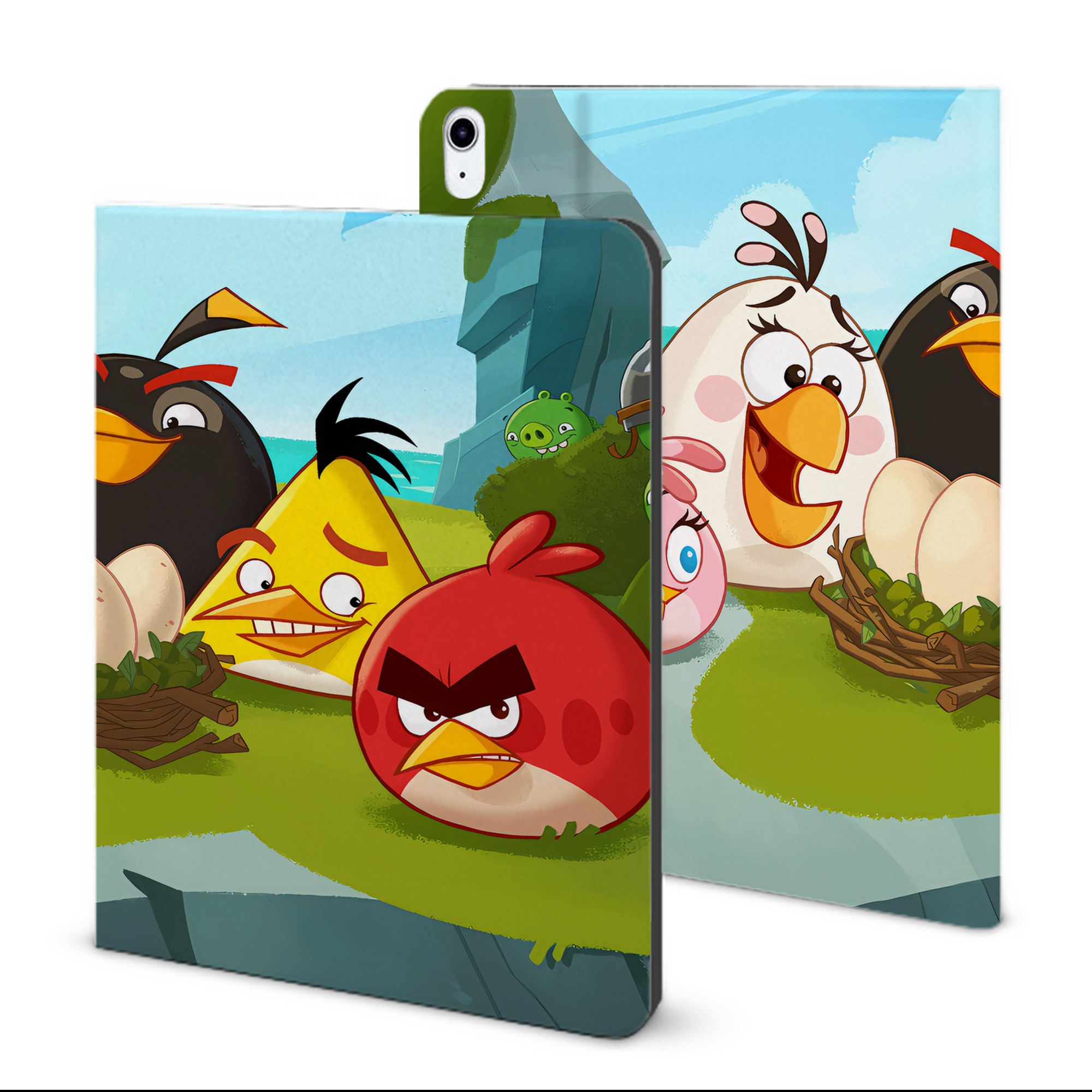 （画像用） Angry Birds アングリーバード IPad ケース ブック型 PUレザー TPU 耐衝撃 軽量 薄型 ペン収納なし 全面保護 IPad 各モデル対応